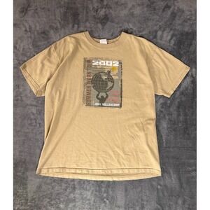 John Mellencamp 2002 Summer Tour T-Shirt Large Tan Anvil Vintage Rock‎ Concert T
